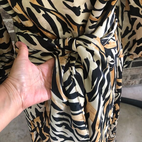 Vintage David Brown for Saks Fifth Avenue Hostess / Patio Maxi Dress Animal Prin - Picture 2 of 8